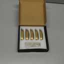 SALISENG-Brushed Matt Gold Kitchen Cabinet Drawer Cup Pulls 5 Pack, 2-1/2 inch Small Solid Brass Cup Knobs for Cupboard Wardrobe, Classic Dresser Vanity Door Handles, Furniture Hardware