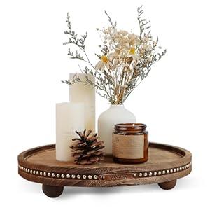 Decor Decorative Round Tray 11.81in for Home Decor for Coffee Table Farmhouse Kitchen Table Living Room Bathroom Centerpiece Tray Decor 