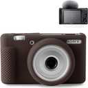 Pocoukate Case for Sony ZV-1F, ZV-1 II/ZV-1M2 Vlog Camera, ZV1F Camera Silicone Cover, Anti-Scratch Slim Fit Soft with ZV1 F Screen Protector- Coffee Skin