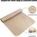 Extra Large Shower Mat, Yonala 47.2 x 31.5 Inch Non Slip Shower Mats for Inside Shower with Drain Hole and Suction Cups, Soft Trimmable TPE Anti Slip Shower Mat for Walk in Shower Stall, Heavy Mat