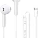MAS CARNEY USB C Wired Headphones for iPhone 17e 16 15 Pro Max USBC Earbuds Ear Buds Wired Type C Headphones for iPhone 17 16e 16 Plus 16Pro 15 Pro Max 15Plus 17e Earbud Earphones with Mic for Samsung (White)