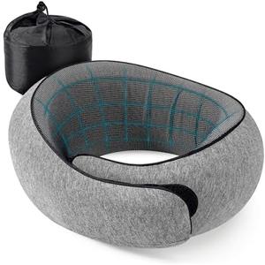 CHIZEKOO Travel Pillows for Airplanes, Neck Pillow for Traveling Using Memory Foam 360°Support Neck Comfort Relief Neck Pain Convenient Storage, Suitable for Airplanes, Office, Cars, Sleeping (Grey)