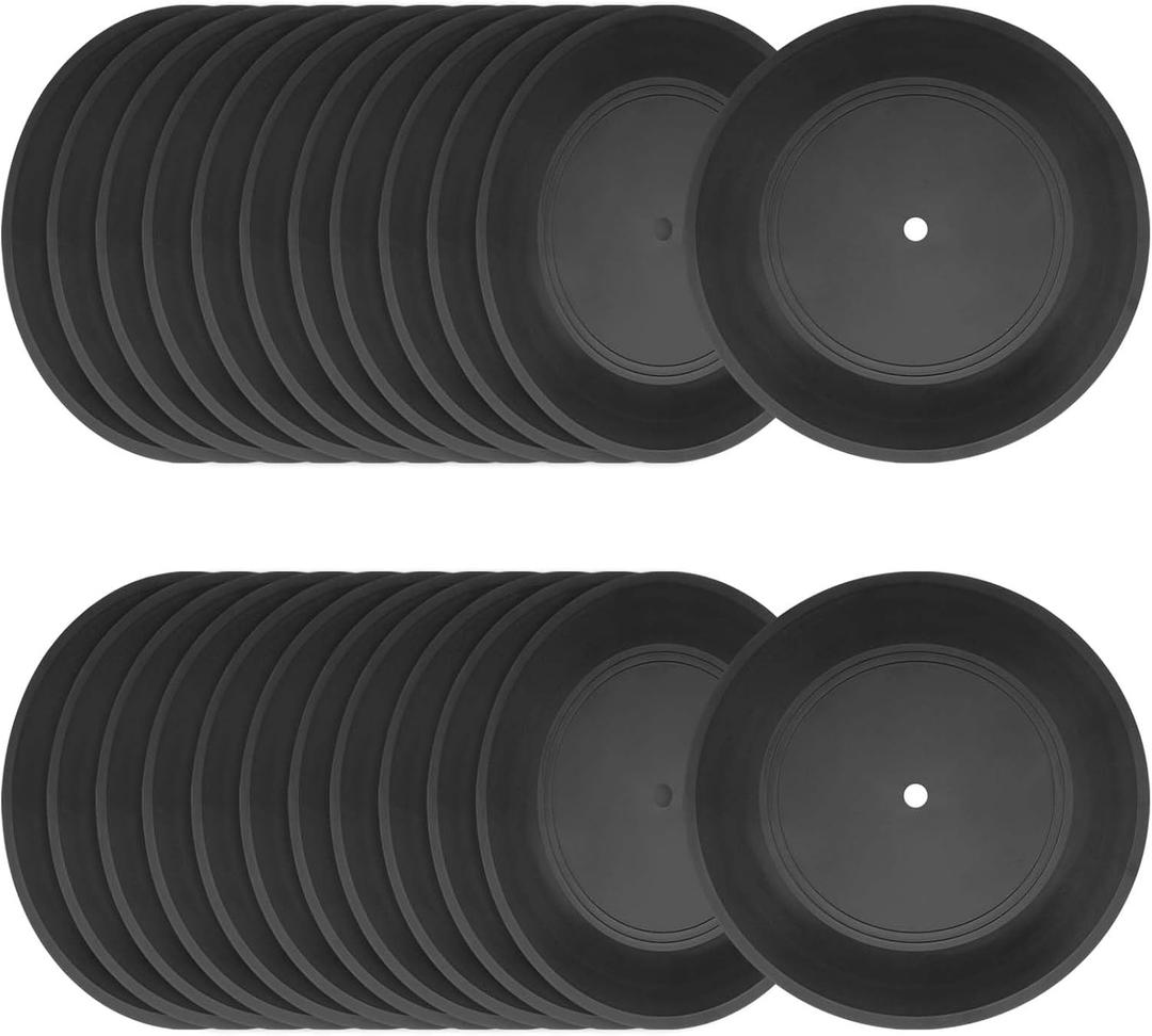 KOHAND 30 Pcs Blank Vinyl Records, 7 Inch Plain Decorations for Home, Studio Room, Wall Aesthetic, Graffiti - Black