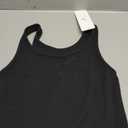 CRZ YOGA Womens Butterluxe Double Lined Workout Tank Tops Scoop Neck Racerback Cropped Casual Sleeveless Shirt (Black)