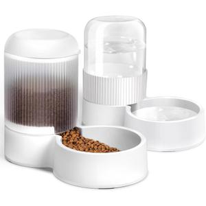 Gravity Cat Feeder with 2.8L Capacity, BPA Free, Food Grade Plastic, Automatic, Eco-Friendly (white)