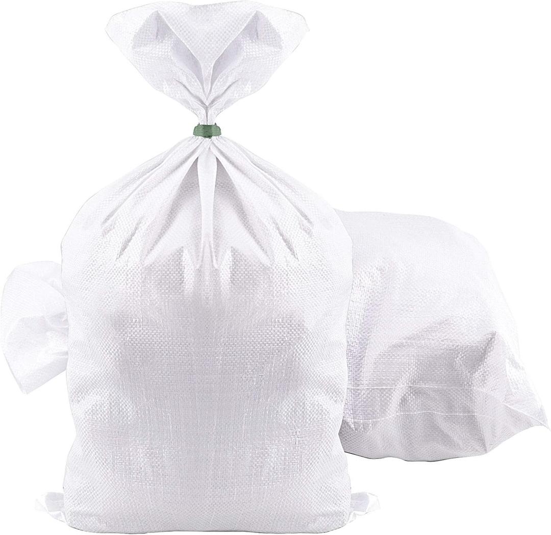 100 Packs 18 x 30 inches Empty Sand Bags, Heavy Duty Woven Polypropylene White Sandbags UV Protection Earth Bags for Flood Protection Industrial Construction Photography