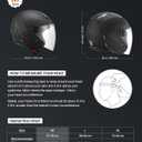 VEVOR Motorcycle Helmet, 3/4 Open Face, Adult Motocross Dirt Bike Helmet with Clear Visor, Comfortable Motorbike Racing Street with Detachable Liner for Men & Women, DOT Approved