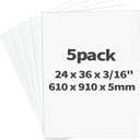 CreGear Foam Boards 5 Pack, 24" x 36" Foam Core Board for Projects, 3/16" Thick White Poster Board Sheets for Signboards, Arts and Crafts, Framing, Display
