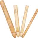 Coopay Large Crochet Hooks 15mm 20mm 25mm 30mm Wooden Crochet Hook Set for Chunky Yarn, Sturdy Big Bamboo Crochet Needles for Crocheting Huge Crochet Hooks for Thick Blanket & Large Project
