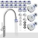 3 Pack Sink Water Filter Faucet, 360  Rotating Bathroom Sink Faucet Filter with Filter Elements Set, Faucet Water Purifier Removes Chlorine Fluoride Heavy Metals Hard Water (A-18 PCS)