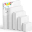 GOTIDEAL18Pcs Stretched Canvases for Painting Multi Pack 4x4, 5x7, 8x10,9x12, 11x14 Set, Primed White - 100% Cotton Artist Blank Canvas Boards for Painting, Acrylic Pouring,Oil Paint