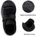 adituo Toddler/Little Kid Boys Girls Lightweight Breathable Sneakers Strap Athletic Runing Walking Sports Shoes (Black)