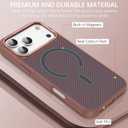 BENTOBEN Carbon Fiber for iPhone 17 Pro Case 2025 [Compatible with MagSafe] Magnetic Fashion Phone Case iPhone 17 Pro 6.3" Slim TPU Bumper with Drop Protection Women Men Cases Cover, Desert Titanium