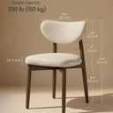 VASAGLE Wooden Dining Chairs Set of 2, Upholstered Kitchen Chairs with Solid Wood Legs, Ergonomic Curved Backrest, Built-in Handle, Mid Century Modern, for Kitchen Dining Vanity, Cappuccino Beige, 2 Packs