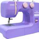 Janome Lovely Lilac Easy-to-Use Sewing Machine with Interior Metal Frame, Bobbin Diagram, Tutorial Videos, Made with Beginners in Mind for Garments, Patchwork, Light Quilting, Product Dimensions 7"D x 16"W x 12"H