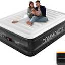 COMMOUDS Queen Air Mattress with 2000mAh Battery Powered Pump, 18" Raised Inflatable Mattress, Portable Blow up Mattress, Air Bed for Camping, Home and Guest