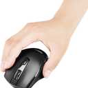 Amazon Basics Portable Wireless Computer Mouse, Ergonomic, 2.4 GHz Optical, DPI Adjustable, Easy to Use, Compatible With PC, Mac, Laptop, Black
