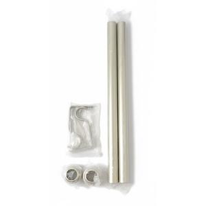 2 Sets Straight Curtain Rods Telescope Size 32"-48", Silver 