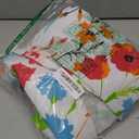 misaya Rectangle Vinyl Tablecloth, Fitted Table Cover, 100% Waterproof, Elastic Edge, Flannel Backing, Plastic Table Cloth Fit Folding Tables for Easter, Picnic, Outdoor (Flowers, 36x72 inch) (Off White)