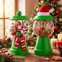 Thyle 27 oz Plastic Candy Jar with Lid Ceramic Candy Jar Food Storage Container for Easter Wedding Party Centerpieces DIY Gifts Game Table Ornament Holder Treats(Green)