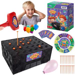 2 x Balloon Popping Game Whack a Bang Tricky Tabletop Board Game Night for Family Party Blast Pop Explosion Box Balloon Toy for Kids and Adults