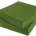 MJIAIDEA Outdoor Chair Cushions Set of 2 for Patio Furniture 22x22x4 Inch Waterproof Patio Chair Cushion 3 Year Color Fastness Square Elastic Foam Garden Couch Pads with Ties and Handle,Green