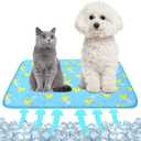 NACOCO Summer Pet Cooling Mat - Cat Dog Cushion Pad Sleeping Cool Ducks Comfortable Soft for Pets Kids and Adults(Blue Duck, S) (S: 15.5'' x 19.5'')