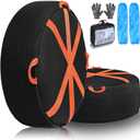 2 Pack Snow Socks for TiresAnti-Slip Ultimate Grip Fabric with Reflective Strips,Snow Chain Alternative for Safe Winter Driving & Emergency Use,Fits Passenger Vehicles, Cars, SUVs & Pickups (XL)