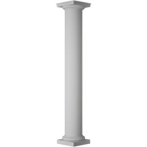 Endura-Stone Round Non-Tapered Column (FRP), Smooth Paint-Grade, Tuscan Capital & Base, 10" Shaft Diameter x 8' Overall Height - Unsplit/Whole (Plan A)