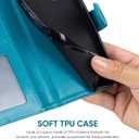 Case for OnePlus 11 Case, One Plus 11 5G PHB110 Wallet Case with Tempered Glass Screen Protector, Flower Leather Flip Credit Card Holder Stand Phone Cover Cases for OnePlus 11 5G Blue