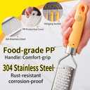 2 x Elephant-Shaped Handle Cheese Grater & Lemon Zester, Stainless Steel Cheese Shredder with Fine/Coarse Sharp Blades, Protective Cover, Kitchen Gadgets for Parmesan, Ginger, Garlic, Chocolate & Veggies
