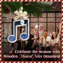 5 x Music Note Xmas Ornament - Musical Notes Ornaments for Musicians, Music Lovers, Men & Women - Santa Secret, Gift Exchange Idea - Chirstmas Night Song Themed Decorations, 2 Layer Wood