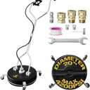 EDOU 20-Inch Dual Handle Pressure Washer Surface Cleaner, Wheels - Heavy Duty Composite Surface Pressure Washer - 4000 PSI Max - Includes 3/8-Inch Quick Connector Kit, Teflon Tape, Adapter Set