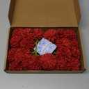 Kimura's Cabin 20Pcs Fake Chrysanthemum Artificial Flowers Silk Ball Flowers Faux Mums Flower with Stem for Wedding Party Bouquets Arrangements Home Table Centerpieces Christmas Decoration (Red)