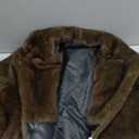 INVACHI Men's Faux Fur Coat Winter Long Faux Mink Coat Fluffy Thick Trench Coat for Men (US, Alpha, Large, Regular, Regular, Brown)