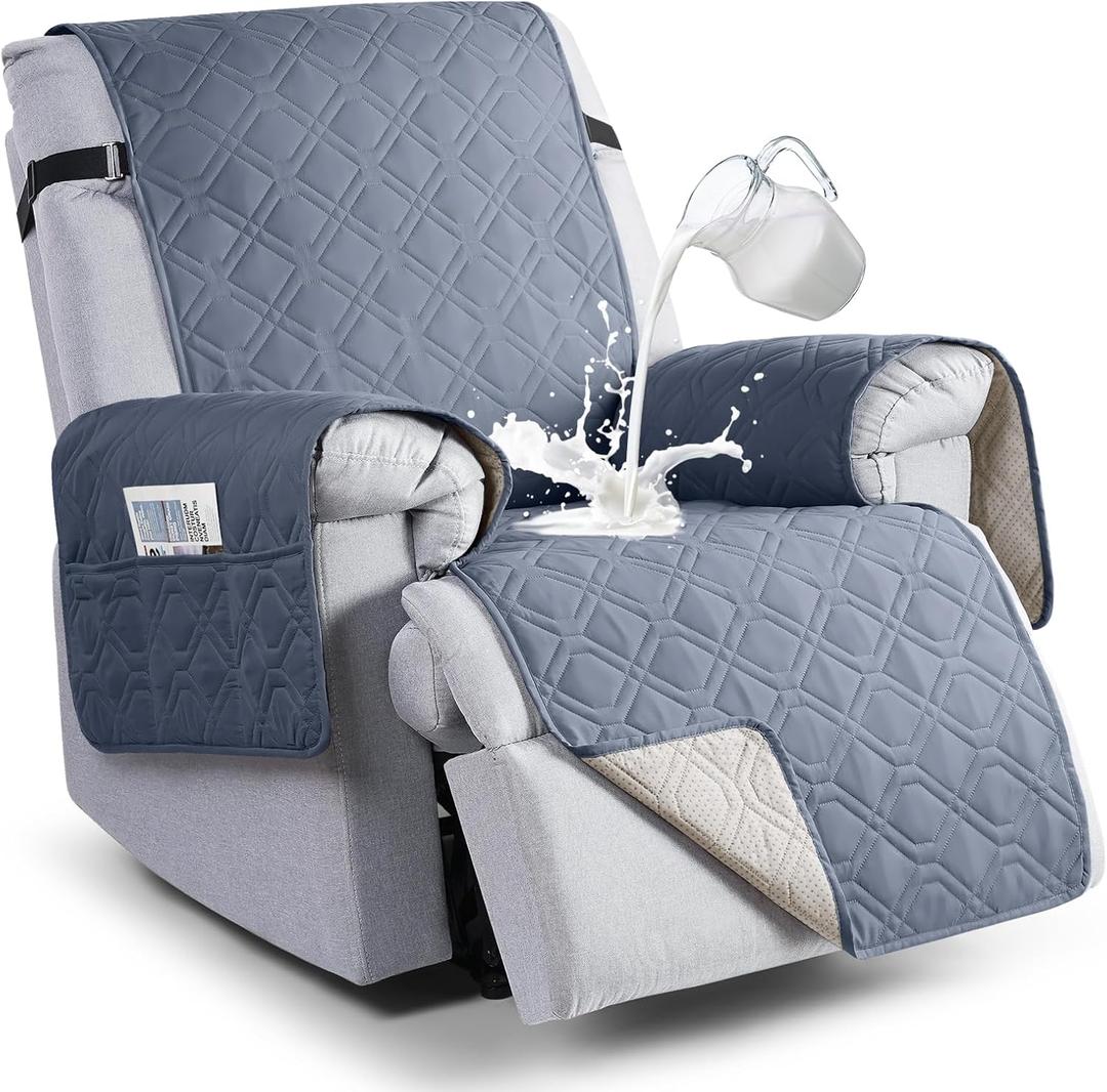 VANSOFY 100% Waterproof Recliner Chair Covers, Recliner Cover Non-Slip Dog Chair Cover Furniture Protector Washable Slipcover with Pocket, Elastic Straps for Pets, Dogs(Slate Gray, 23.6") VANSOFY 100% Waterproof Recliner Chair Covers, Recliner Cover Non-Slip Dog Chair Cover Furniture Protector Washable Slipcover with Pocket, Elastic Straps for Pets, Dogs(Slate Gray, 23.6")
