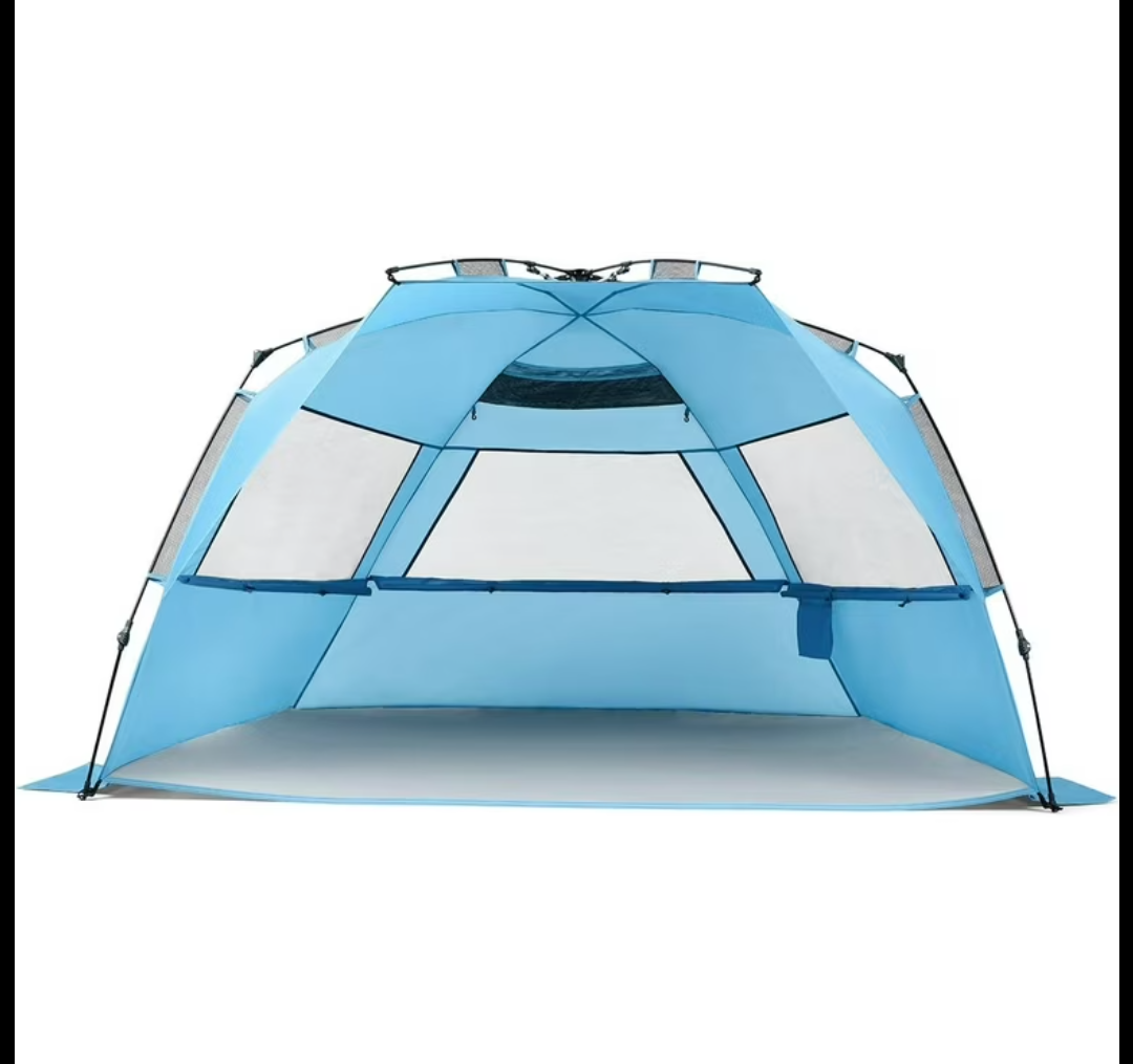 Pacific Breeze Easy Setup Beach Tent, SPF 50+ Pop Up Beach Tent Provides shelter from The Sun for 4+ People
