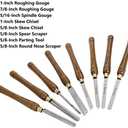 8-Pieces HSS Wood Turning Tools Lathe Chisel Set with Wooden Box