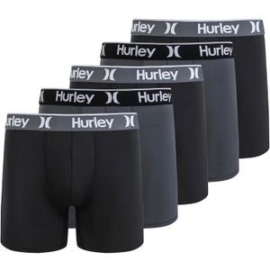 Hurley mens 5 Pack Stretch Boxer Briefs, XL