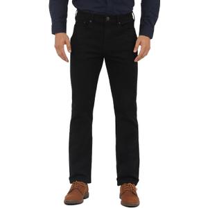 APUOR Men's Regular Fit Flex Jeans Comfort Straight Jeans (28W x 32L, Black)