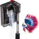 HOB Slim Aquarium Filter for Up to 5 Gallon Tank Ultra-Quiet Fish Tank Power Filter Flow Adjustable Suitable for Saltwater and Freshwater 42 GPH 3W