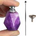 BOHO GARDEN Crystal Keepsake Urn - Wearable Small Container for Ashes, Memorial Urns Made from Real Crystal Material - Includes Spoon, Stick, Funnel & Storage Box (Amethyst (Silver))