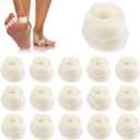 Minatee 16 Pcs Lambs Wool for Toes Soft Feet Cushion Toe Separator Lambs Wool Corn Cushion Pads Blister Prevention Bunions Callus Remover Cushions Hammer for Shoes or Feet, 3/8 oz
