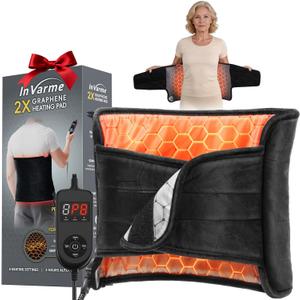 Extra-Hot Heating Pad for Back: 160 High Temp 3s Heats Up Quickly - Far Infrared Deep Fascial Relaxation Eases Muscle Stiffness Lower Back Pain for Women Men - 8 Temps 4H Auto Off Washable