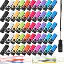 50 Pack 256MB USB 2.0 Flash Drives Bulk with Lanyards Portable USB Thumb Drives Swivel with LED Light Swivel Flash Drive for Office School Data Storage Backup