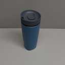 Owala SmoothSip Slider Insulated Stainless Steel Coffee Tumbler, Reusable Iced Coffee Cup, Hot Coffee Travel Mug, BPA Free 20 oz, Grey/Blue (High Dive)