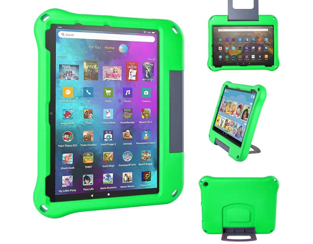 2023 New 10in Tablet Case for Kids(2021/2023 Release 11/13th Generation),OQDDQO Light Weight Anti Slip Shockproof Kids Friendly Case for 10 inch Table Not Compatible ipad Tablet(Green)