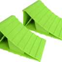 MaxxHaul High Visibility Polypropylene Wheel Chocks 2-Pack 8.4" x 4.75" x 4.25" Non-Slip Base Lightweight Durable Tire Chocks for Cars Trailers and Small RVs Neon Green (50230)