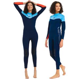 XUKER Women Men Wetsuit 2mm 3mm, Neoprene Wet Suits Front/Back Zip in Cold Water Full Body Dive Suit for Water Sports (Small)