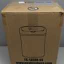 BestOffice | 13 Gallon Can with Lid | Automatic Touchless Garbage Can | Odor Control | Modern Oval Design | Easy to Clean | Stainless Steel | Fits Any Kitchen, Bathroom, Office or Home